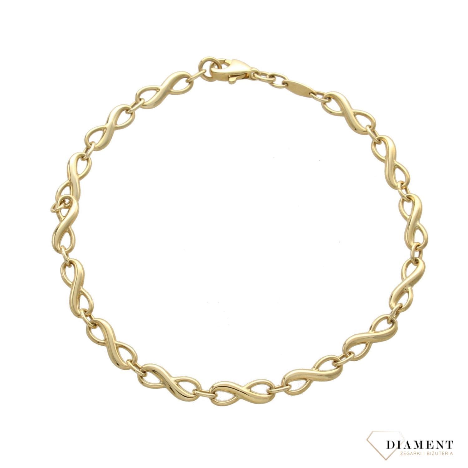 Złota bransoletka znak nieskończoności. Złote Bransoletki Damskie w Sklepie z Biżuterią zegarki-diament.pl to idealny pomysł na prezent dla kobiety (3).jpg